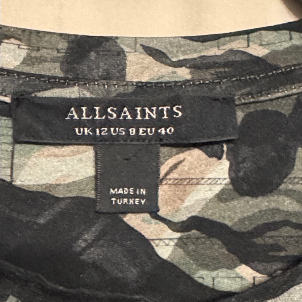 All Saints Oniyuri Anna T-Shirt, Size 8, Color Forest Camo Green/black - Picture 6 of 9
